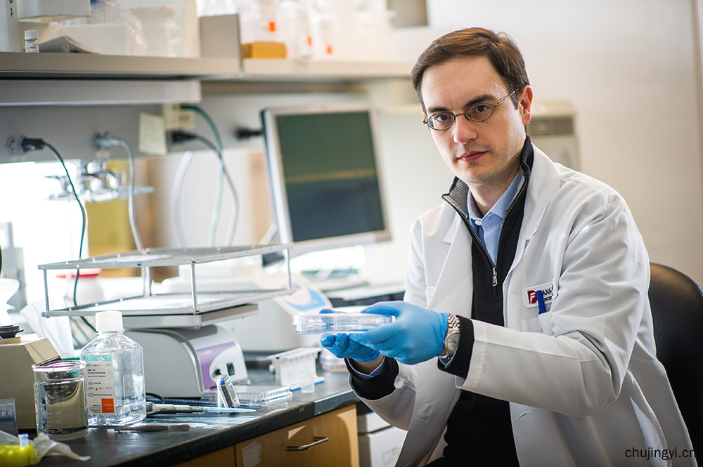 panos konstantinopoulos,医学博士在他的实验室.